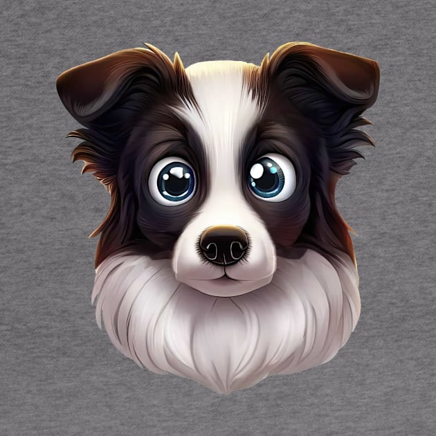 Small Version - Captivating Border Collie Profile by Art By Mojo